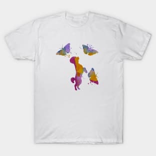 Poodle Art Colorful With Butterfly Butterflies T-Shirt